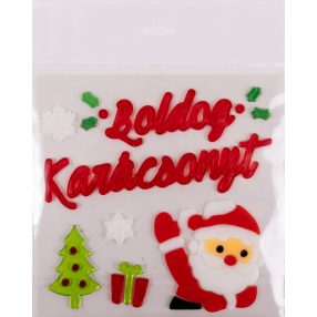 ABLAKZSELÉ MIKULÁS,  BOLDOG KARÁCSONYT FELIRAT