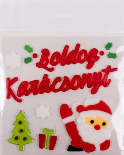 ABLAKZSELÉ MIKULÁS,  BOLDOG KARÁCSONYT FELIRAT