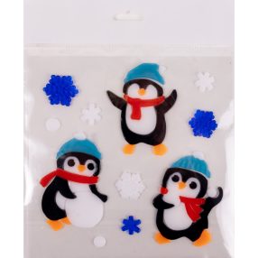ABLAKZSELÉ 3 PINGVIN KÉK SAPKÁBAN