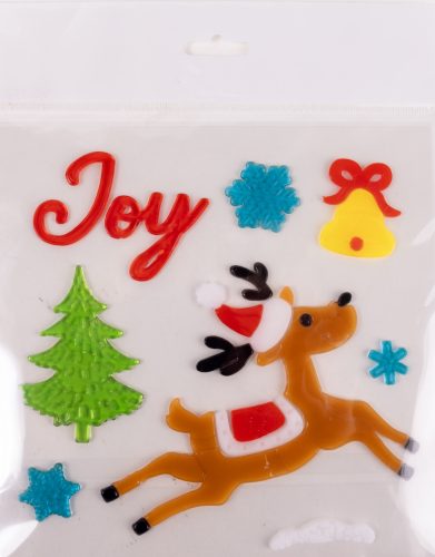 ABLAKZSELÉ RÉNSZARVAS FRENYŐFÁVAL, JOY FELIRAT