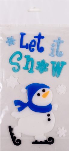 ABLAKZSELÉ HÓEMBER KORCSOLYÁZIK,  LET IT SNOW FELIRAT