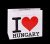 PAPÍRTASAK FÉNYES, FEHÉR ALAPON FEKETE I LOVE HUNGARY FELIRATTAL, PIROS SZÍVVEL