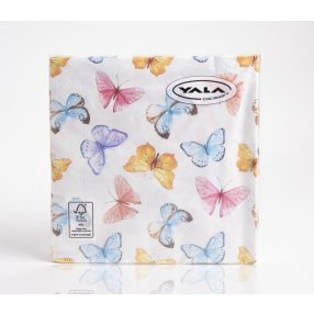 PAPÍR SZALVÉTA 20 DARABOS    SZÍNES LEPKÉK