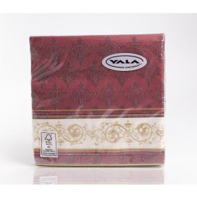 PAPÍR SZALVÉTA 20 DARABOS 3 RÉTEGŰ  BORDÓ MINTÁS