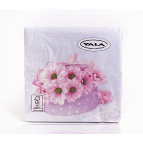 PAPÍR SZALVÉTA 20 DARABOS 3 RÉTEGŰ  TORTA VIRÁGGAL