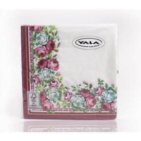 PAPÍR SZALVÉTA 20 DARABOS 3 RÉTEGŰ  RÓZSÁS KERET