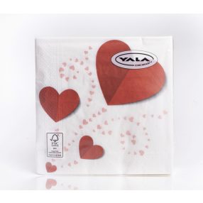 PAPÍR SZALVÉTA 20 DARABOS 3 RÉTEGŰ  SZÍVES