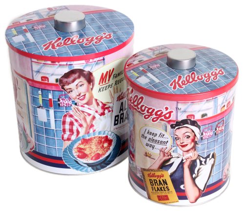 FÉMDOBOZ TETŐVEL, KÖR ALAKÚ, 2 DARABOS, KELLOGG'S