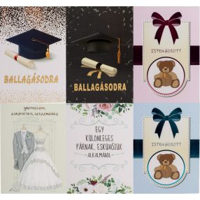 KÉPESLAP+BORÍTÉK, MIX, 6 FÉLE MINTÁVAL