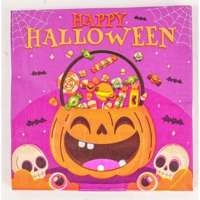 PARTY PAPÍR SZALVÉTA, 20 DARABOS, HALLOWEEN MINTÁS, LILA