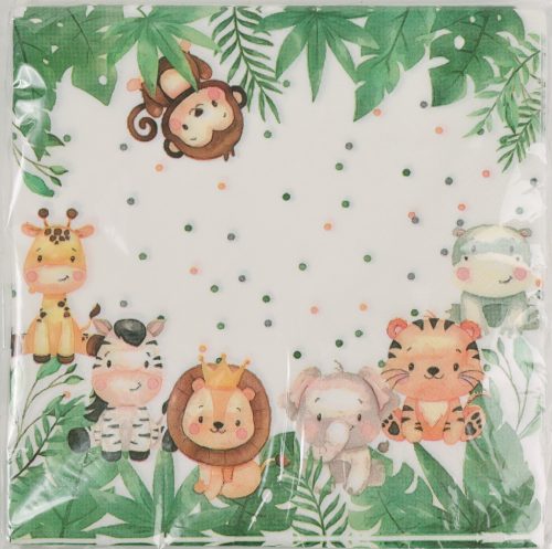 PARTY PAPÍR SZALVÉTA, 20 DARABOS, DZSUNGEL ÁLLATOS