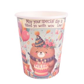 PARTY PAPÍR POHÁR, 10 DARABOS, SZÜLINAPOS, MACIS