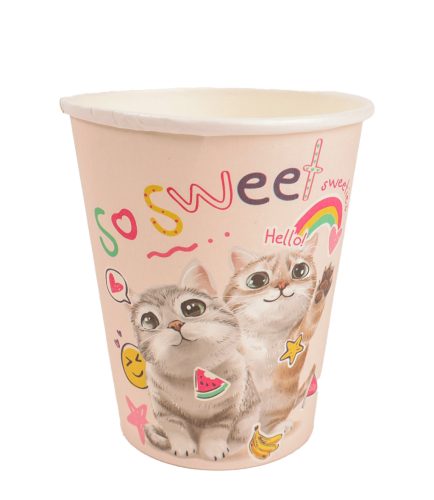 PARTY PAPÍR POHÁR, 10 DARABOS, MACSKÁS