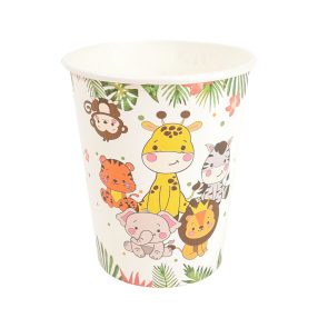 PARTY PAPÍR POHÁR, 10 DARABOS, DZSUNGEL ÁLLATOS