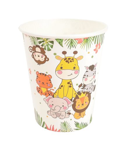 PARTY PAPÍR POHÁR, 10 DARABOS, DZSUNGEL ÁLLATOS