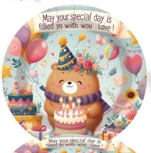 PARTY PAPÍR TÁNYÉR, 10 DARABOS, SZÜLINAPOS, MACIS