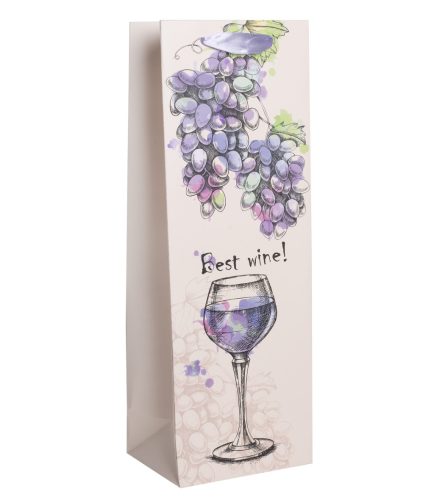 PAPÍRTASAK BOROS MATT, LILA SZŐLŐ ÉS BOR,  BEST WINE  FELIRAT