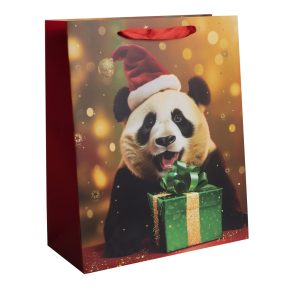 PAPÍRTASAK MATT, PANDA AJÁNDÉKKAL, MIKULÁS SAPKÁBAN