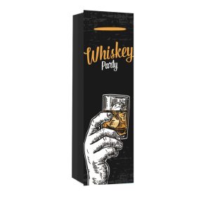   PAPÍRTASAK BOROS, MATT, KÉZBEN ITAL,  WHISKEY PARTY  FELIRATTAL