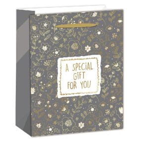   PAPÍRTASAK MATT, ARANY FÉNYES NYOMÁSSAL, VIRÁG MINTÁS,  A SPECIAL GIFT FOR YOU  FELIRATTAL