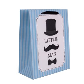   PAPÍRTASAK MATT, FEKETE CILINDER,BAJUSZ,CSOKORNYAKKENDŐ, LITTLE MAN FELIRAT