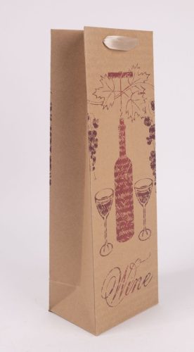 PAPÍRTASAK BOROS, KRAFT ÉS PIROS, BOROSÜVEG, WINE FELIRAT