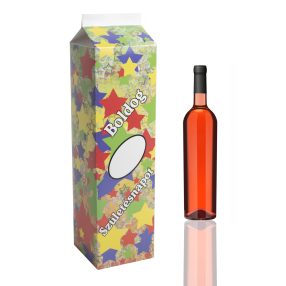   PAPÍRDOBOZ ITALOS, TEJESDOBOZ ALAKÚ, BOLDOG SZÜLETÉSNAPOT FELIRAT