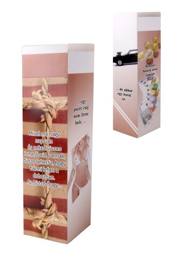 PAPÍRDOBOZ ITALOS, TEJESDOBOZ ALAKÚ,  PÉNZZEL BIZTOS NEM TÖMTÉK TELE