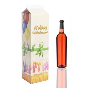   PAPÍRDOBOZ ITALOS, TEJESDOBOZ ALAKÚ, BOLDOG SZÜLETÉSNAPOT! FELIRAT