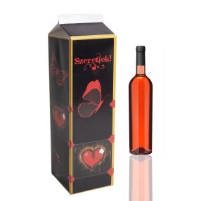 PAPÍRDOBOZ ITALOS, TEJESDOBOZ ALAKÚ, SZERETLEK FELIRAT