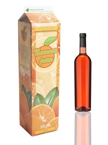 PAPÍRDOBOZ ITALOS, TEJESDOBOZ ALAKÚ, NARANCS JUICE FELIRAT