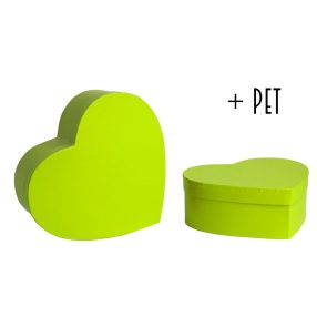 PAPÍRDOBOZ 2 DARABOS  SZÍV LIME+PET