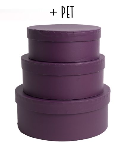 PAPÍRDOBOZ SZETT, 3 DARABOS, KEREK, BERRY CONSERVE + PET