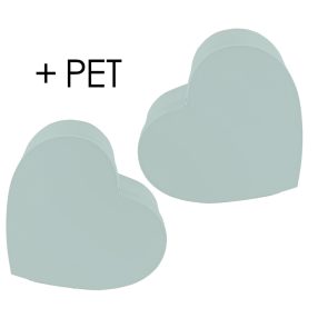  PAPÍRDOBOZ SZETT MŰANYAG BETÉTTEL, 2 DARABOS, SZÍV ALAKÚ, MISTIC GREY