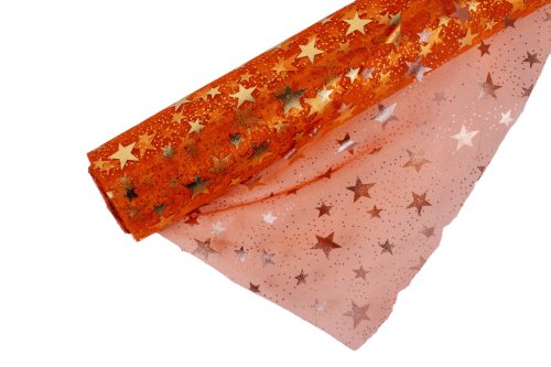 DEKOR ORGANZA/CSILLAGOS  NARANCS