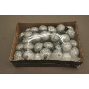 FOAM GOMBA 36 DARABOS  DARABOS GLITTER EZÜST