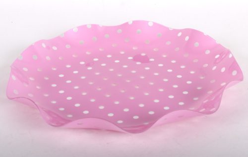 MŰANYAG TÁL KEREK  PÖTTYÖS   PINK