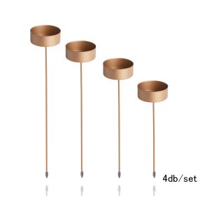 MÉCSESTARTÓ PÁLCÁN SZETT, 4 DARABOS, MATT ARANY