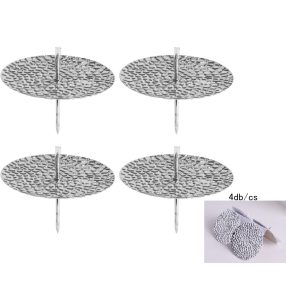 GYERTYATÜSKE SZETT, 4 DARABOS, RÜCSKÖS, FÉNYES EZÜST