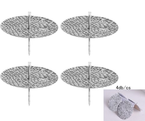 GYERTYATÜSKE SZETT, 4 DARABOS, RÜCSKÖS, FÉNYES EZÜST