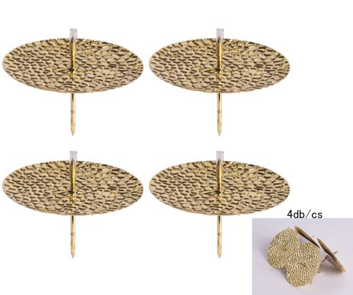 GYERTYATÜSKE SZETT, 4 DARABOS, RÜCSKÖS, FÉNYES ARANY