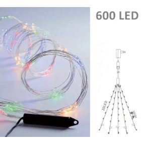 LED KÜLTÉRI DRÓTFŰZÉR  600 LED SZÍNES