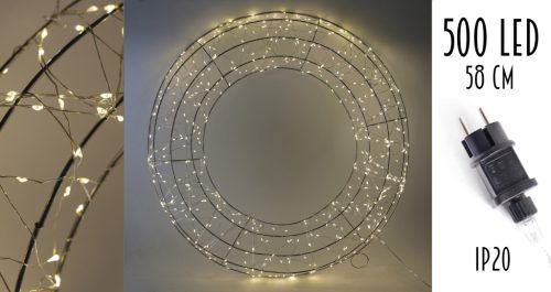 VILÁGÍTÓ DRÓT KOSZORÚ, 500 LEDDEL