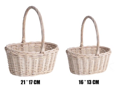 KOSÁR, FONOTT, OVÁLIS ALAKÚ, SZETTBEN, 2 DARABOS, FÜLLEL, FEHÉR