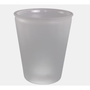 ÜVEG KASPÓ V ALAKÚ KÖR  HOMOKFÚJT FEHÉR