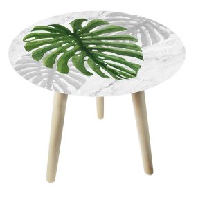ÜVEG ASZTAL 3 FALÁBBAL  FILODENDRON