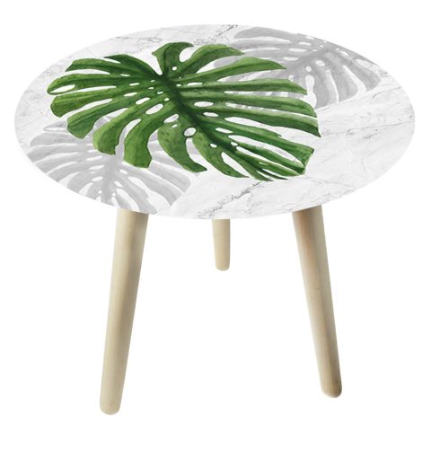 ÜVEG ASZTAL 3 FALÁBBAL  FILODENDRON