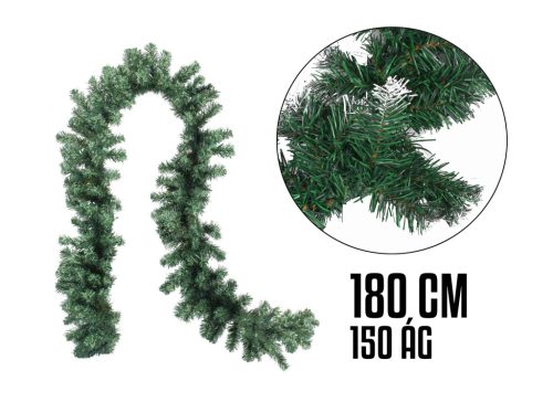 FENYŐGIRLAND, ZÖLD-HAVAS, 150 ÁGÚ (5,5 KEREKÍTETT LEVELŰ)