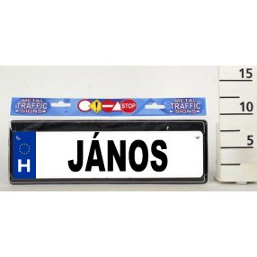 RENDSZÁMTÁBLA JÁNOS
