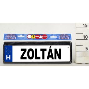 RENDSZÁMTÁBLA ZOLTÁN